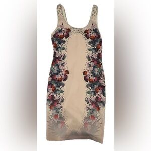 Guess Women’s Floral Print Bodycon Sleeveless Dress Medium Knee Length